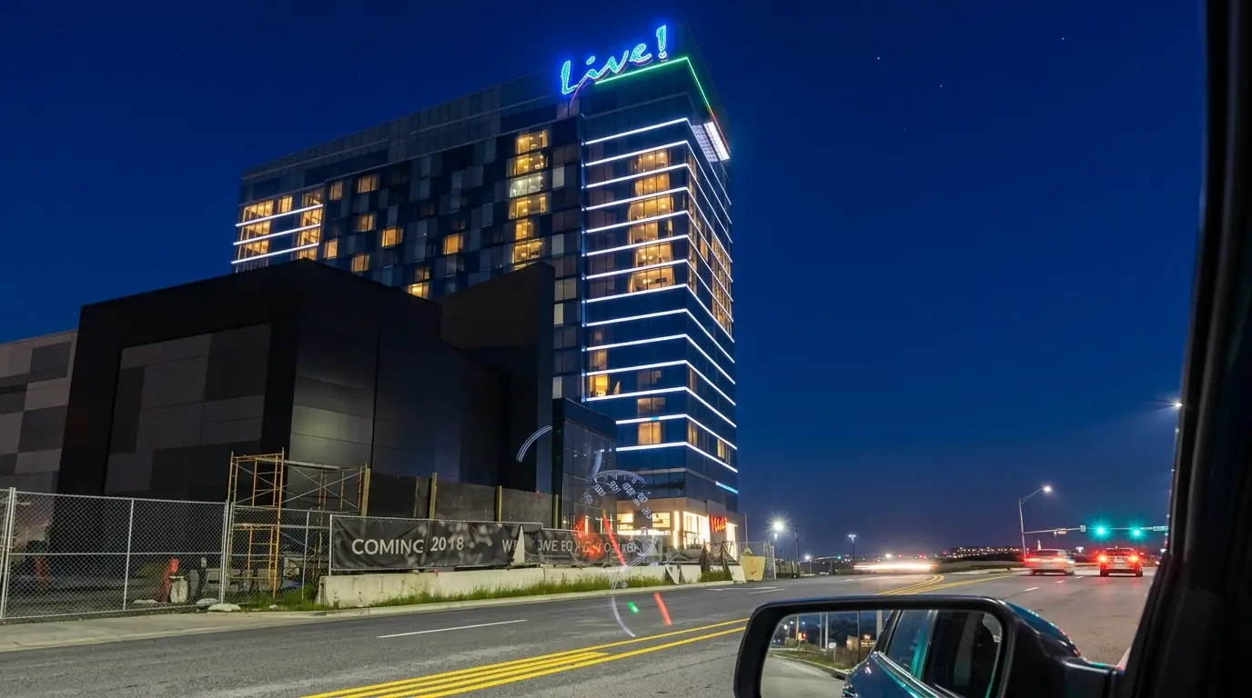 Live Hotel architectural facade lighting project