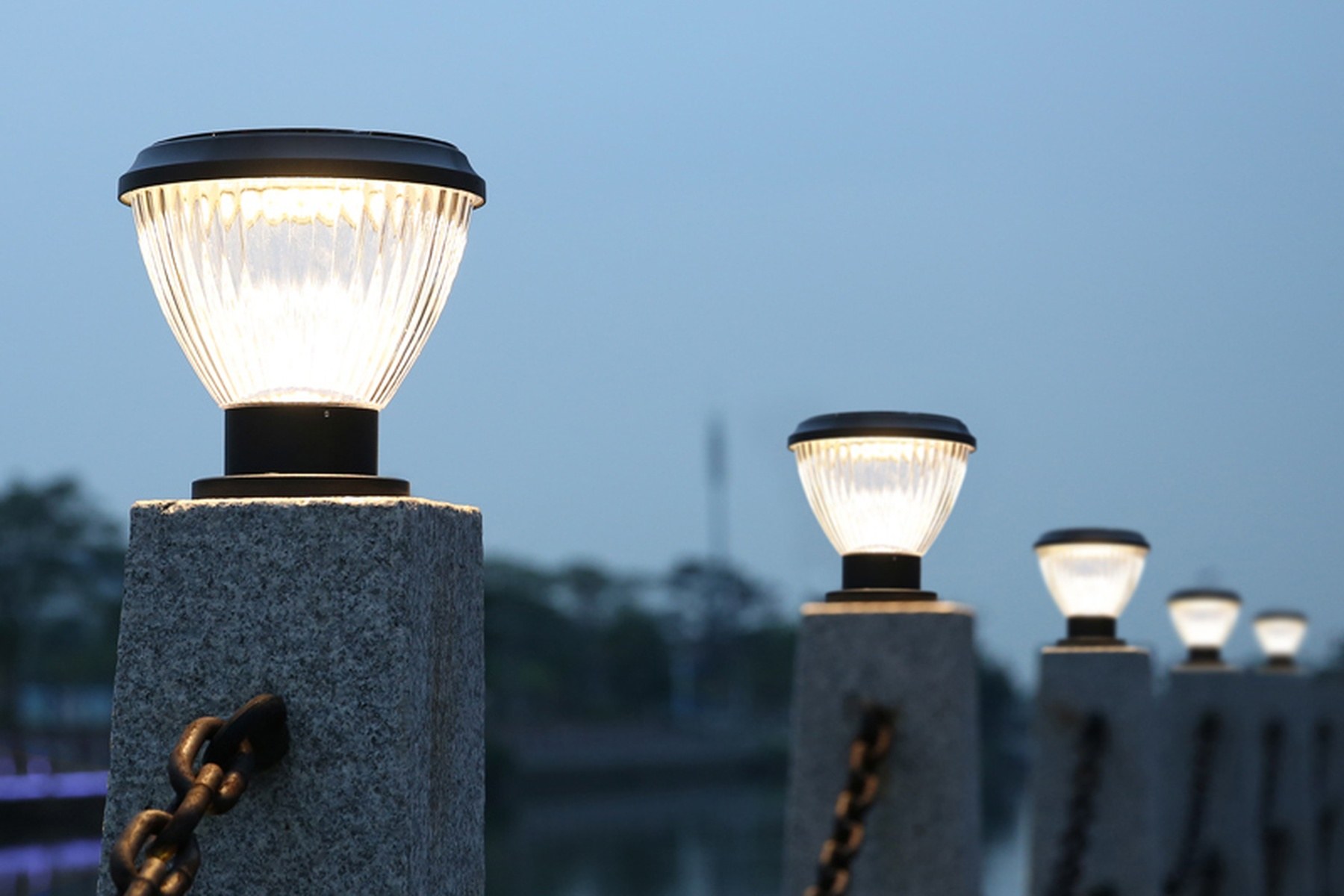 TPK Solar Pillar Light Installed on Pier Balustrade