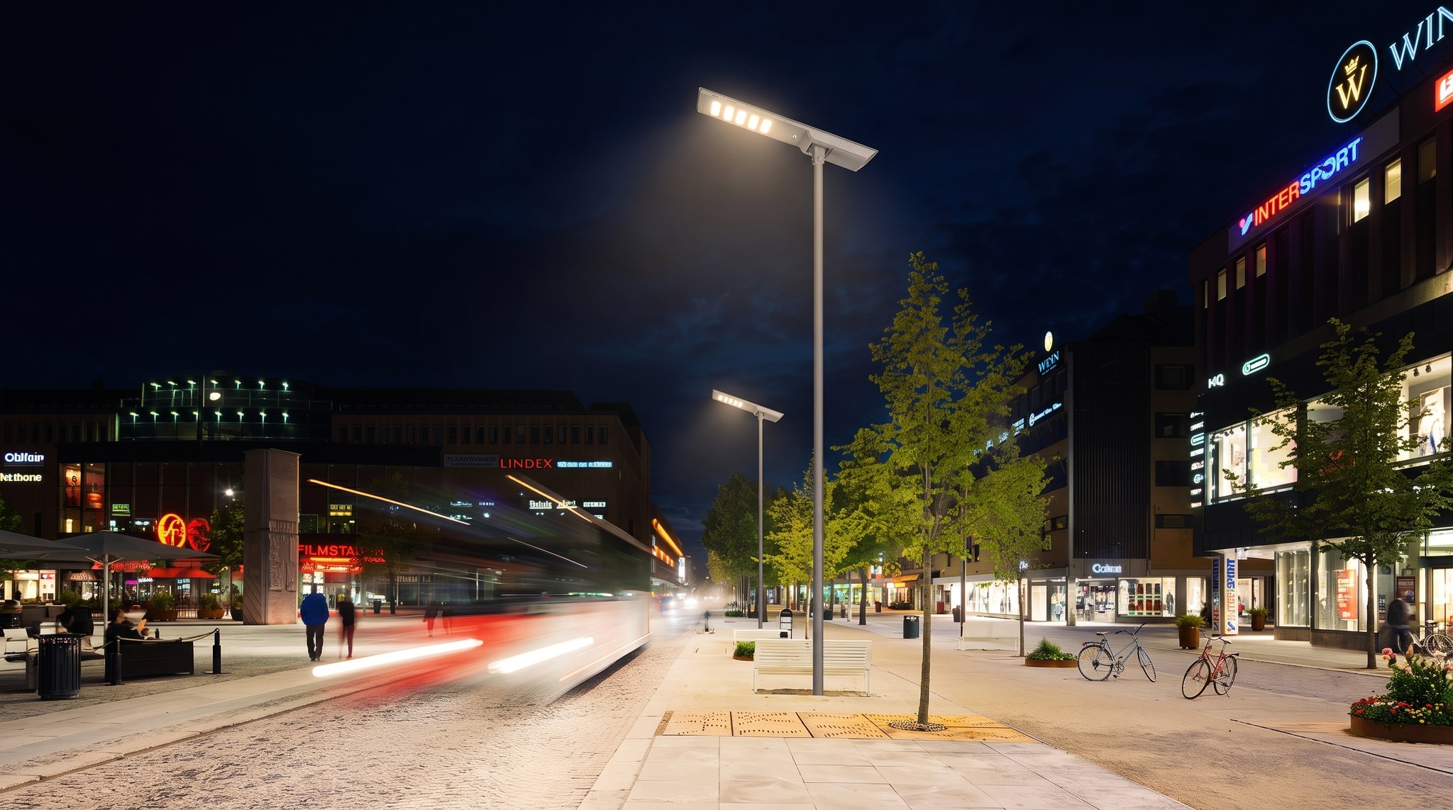 TPK Solar Street Lighting on Urban Commercial Boulevard