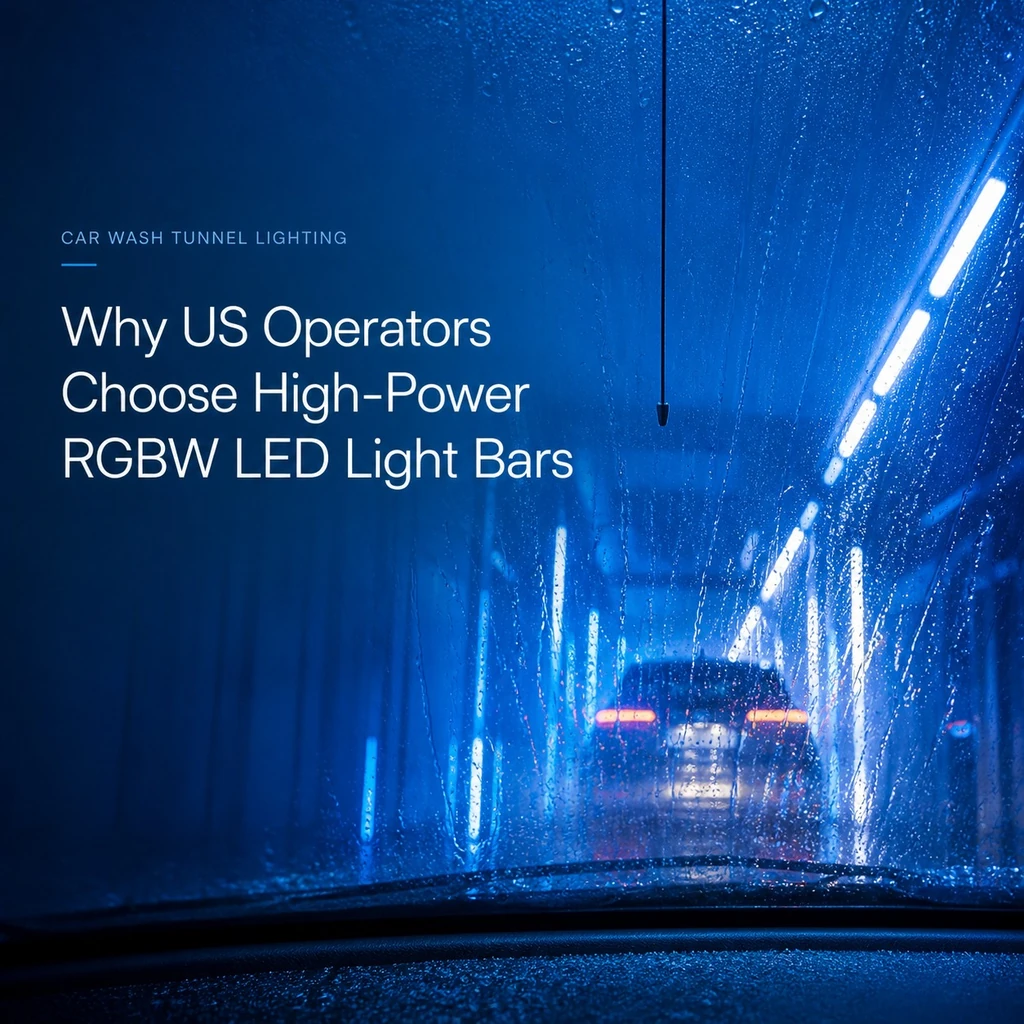 Car Wash Tunnel Lighting — Why US Operators Choose High-Power RGBW LED Light Bars