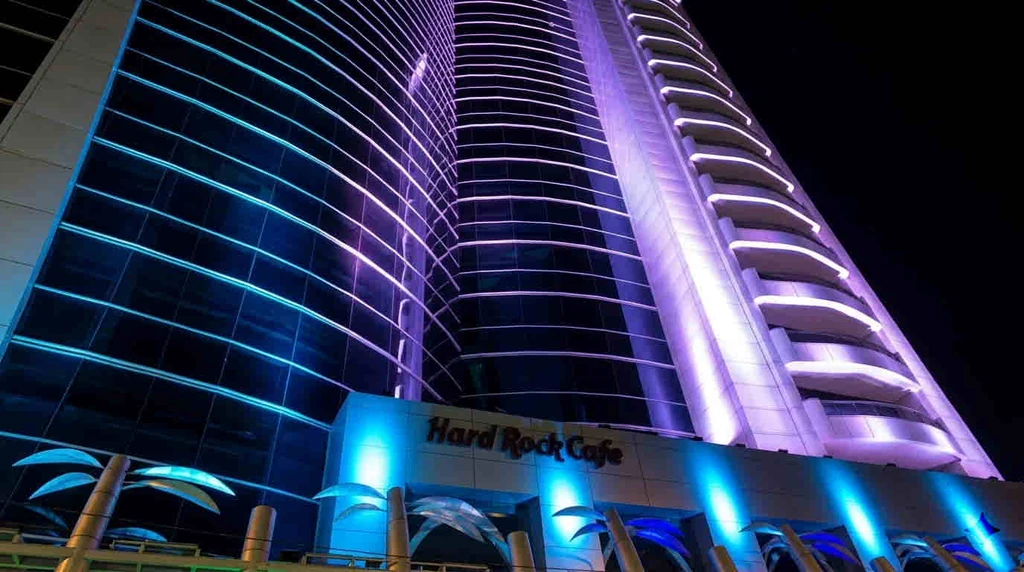 Banco Industrial Building Architectural Facade Lighting