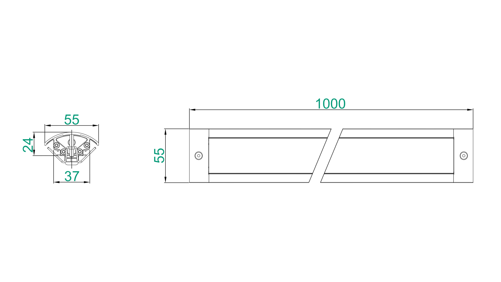LWW-GRB-W55 LED Guardrail Light installation details