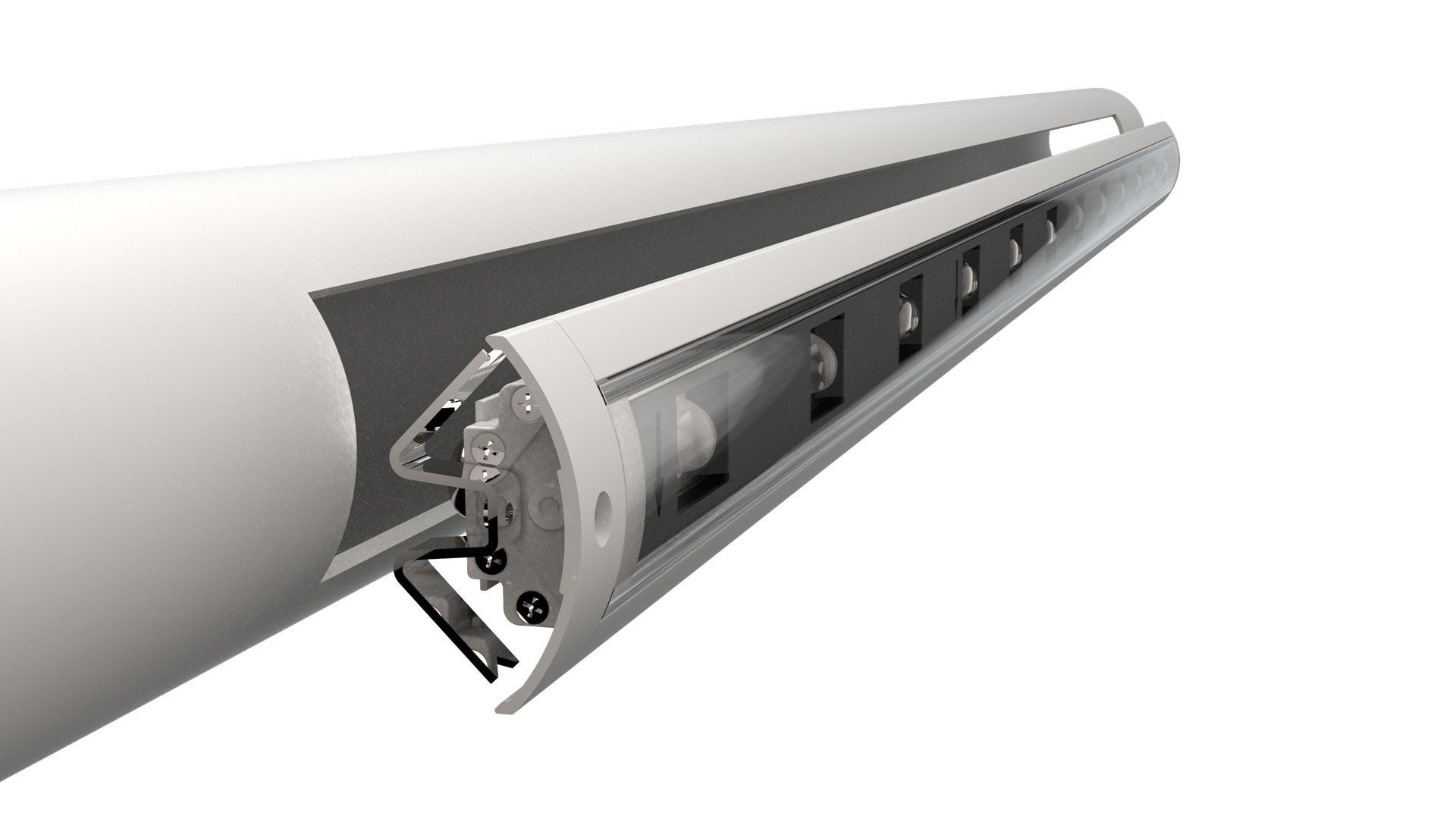 LWW-GRB-W55 LED guardrail light side view