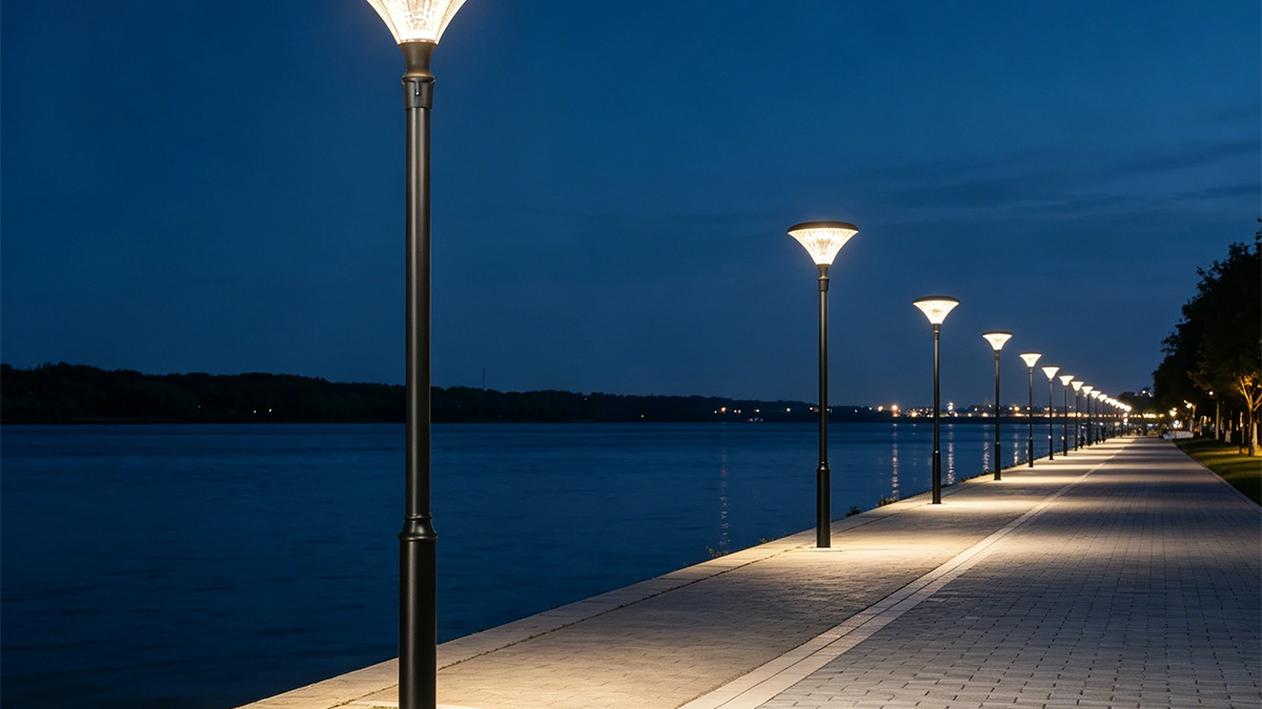 SGL-003 Diamond garden light along botanical walkway