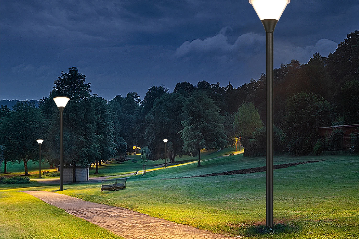 SGL-006 along commercial campus garden walkway
