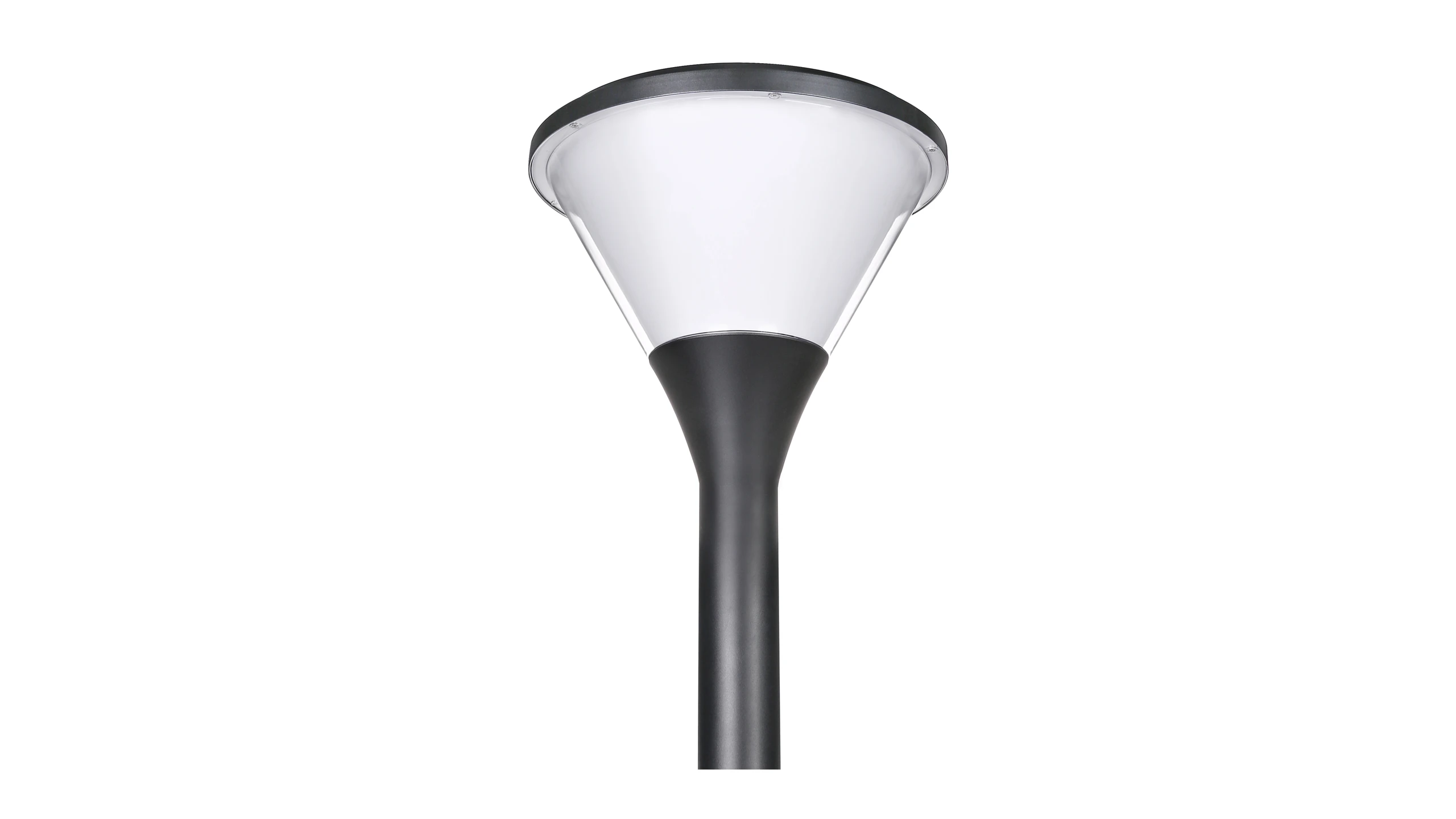 SGL-006 solar luminaire head front perspective view dual frosted PC diffuser