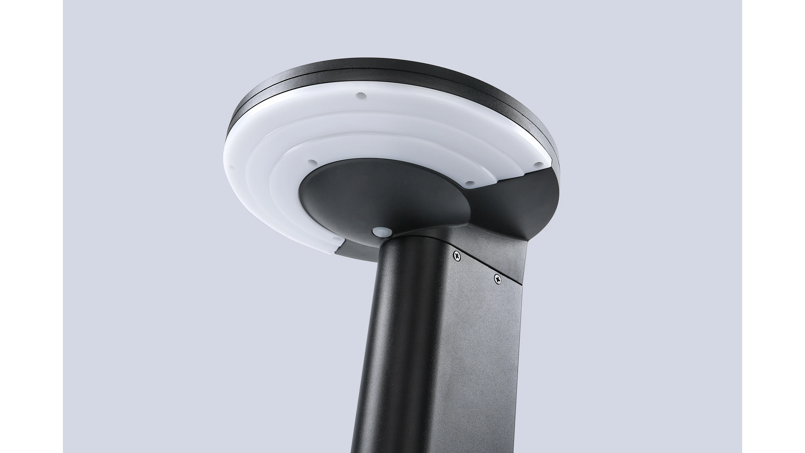 SLL-8804 solar bollard light precision curved optics head and ribbed diffuser