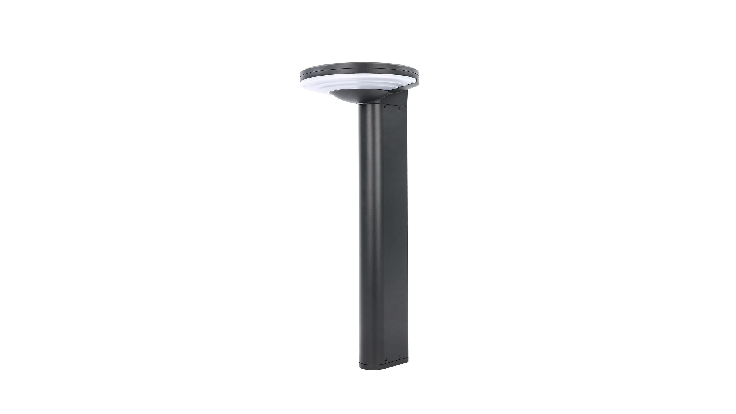 SLL-8804 commercial solar bollard light front three quarter perspective