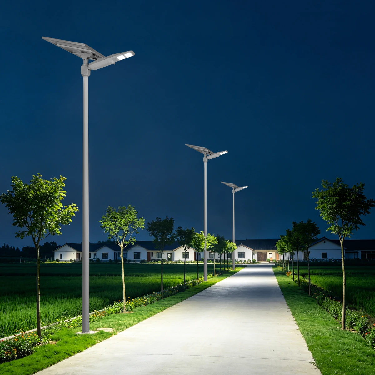 Rural highway pathway night safety lighting
