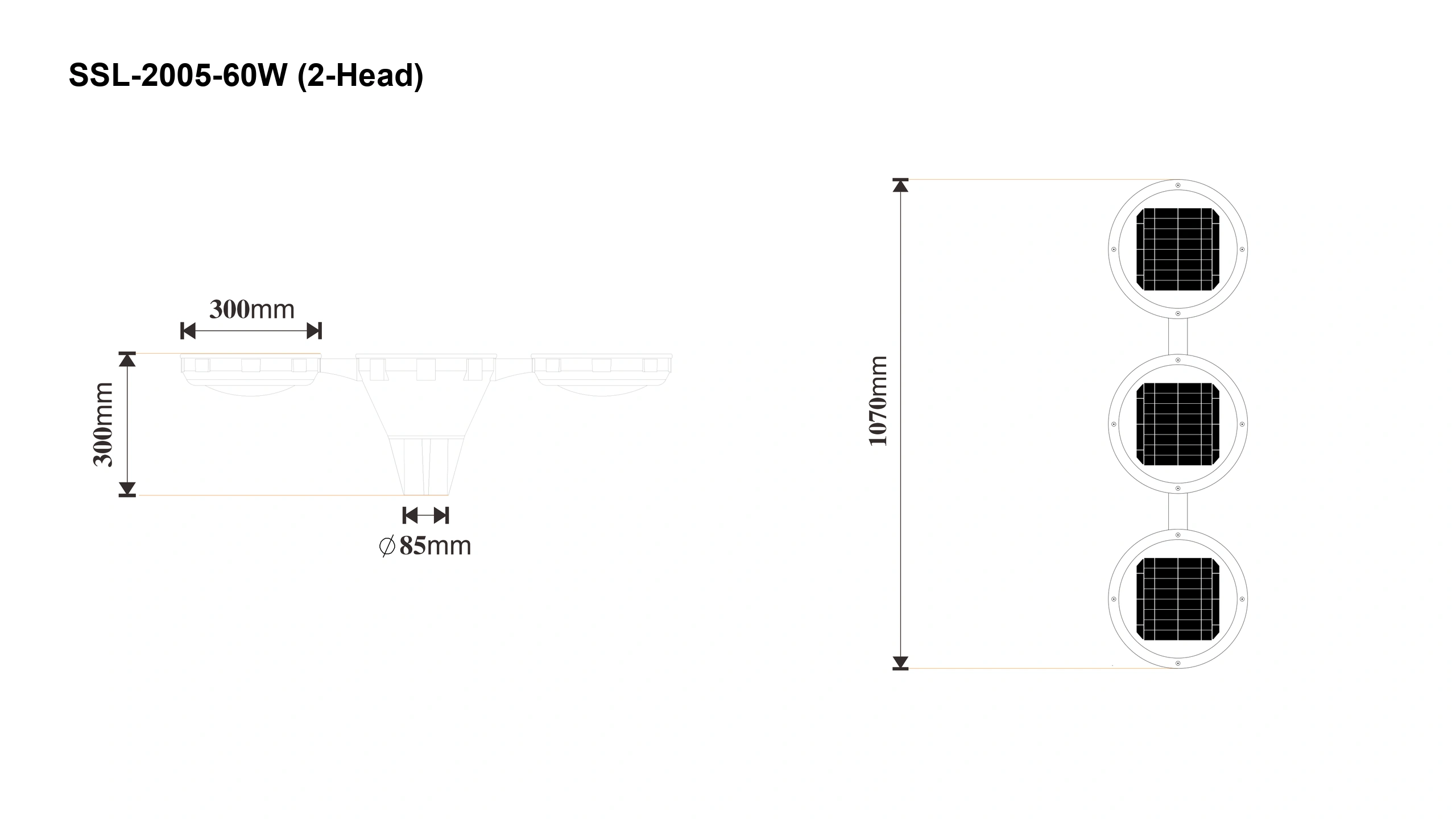 SSL-2005-60W dimensional engineering CAD blueprint