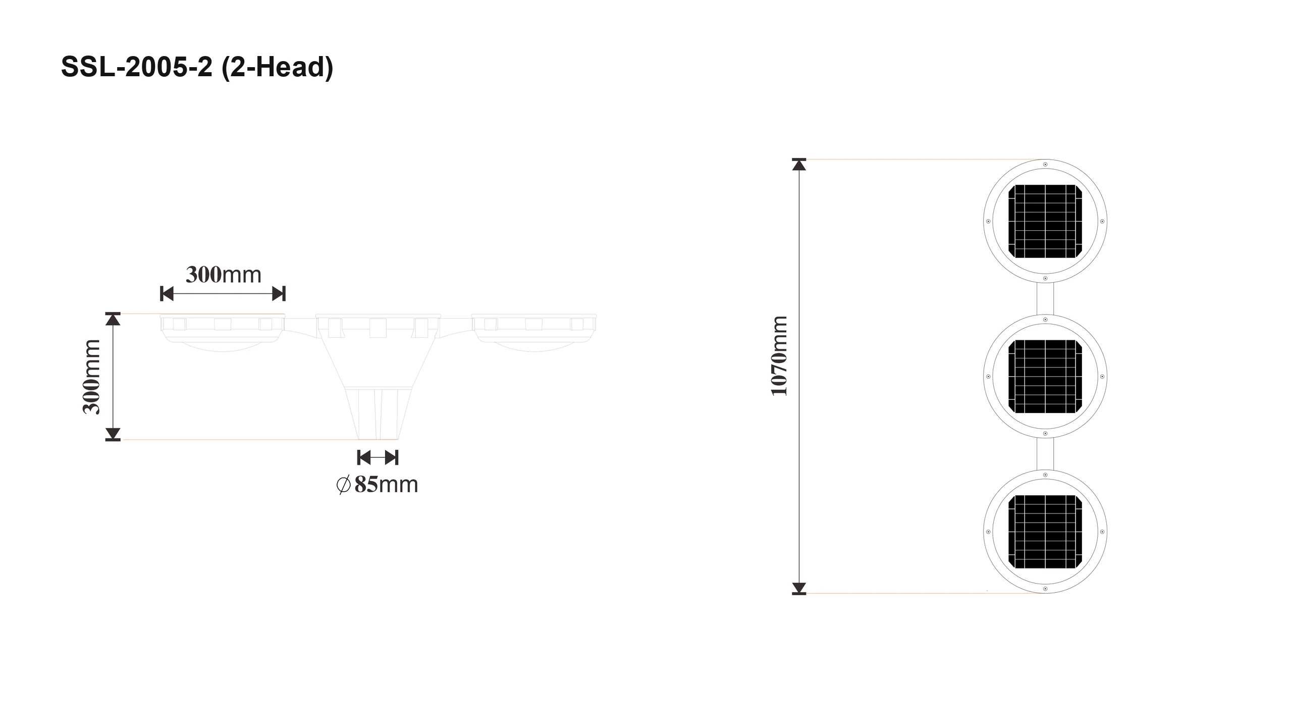 SSL-2005 2-Head CAD dimension drawing