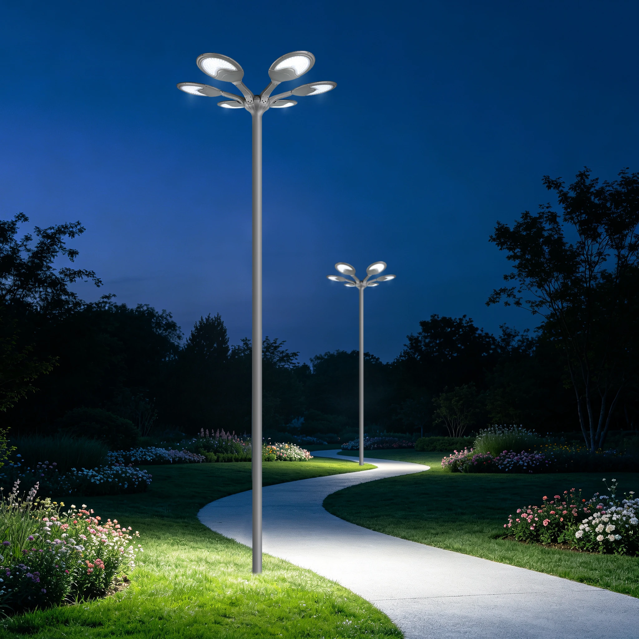 SSL-5109 garden park pathway twilight landscape lighting scene | TPK Lighting