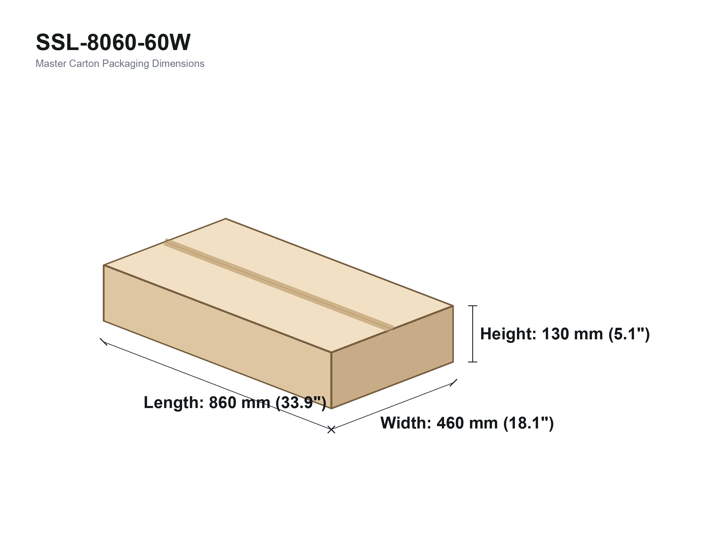 SSL-8060 master packaging and cargo specifications diagram