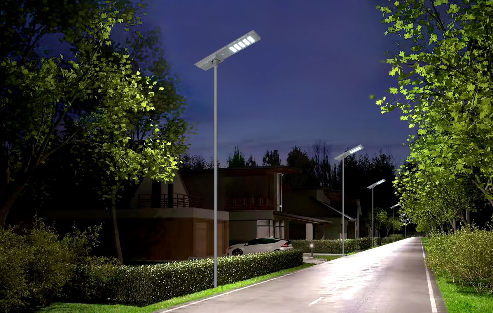 Residential suburban community street lighting