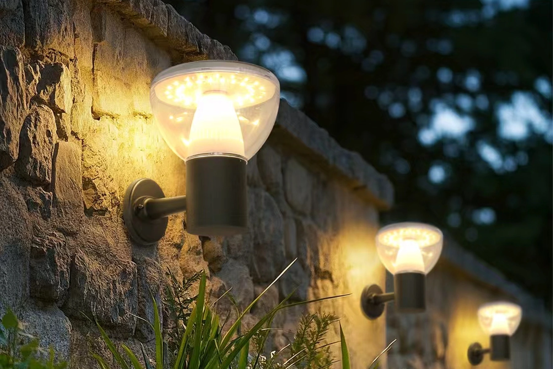SWL-3006 firmament wall sconce illuminating contemporary residential patio entrance