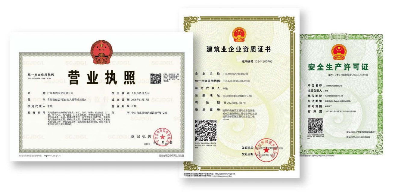 TPK营业执照、建筑资质及安全生产许可证