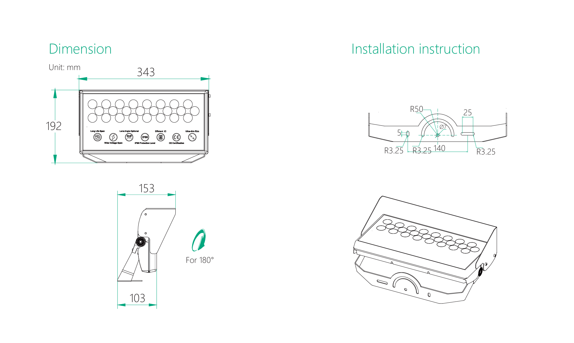 SP-DKP-F170 Spot Light structural overview