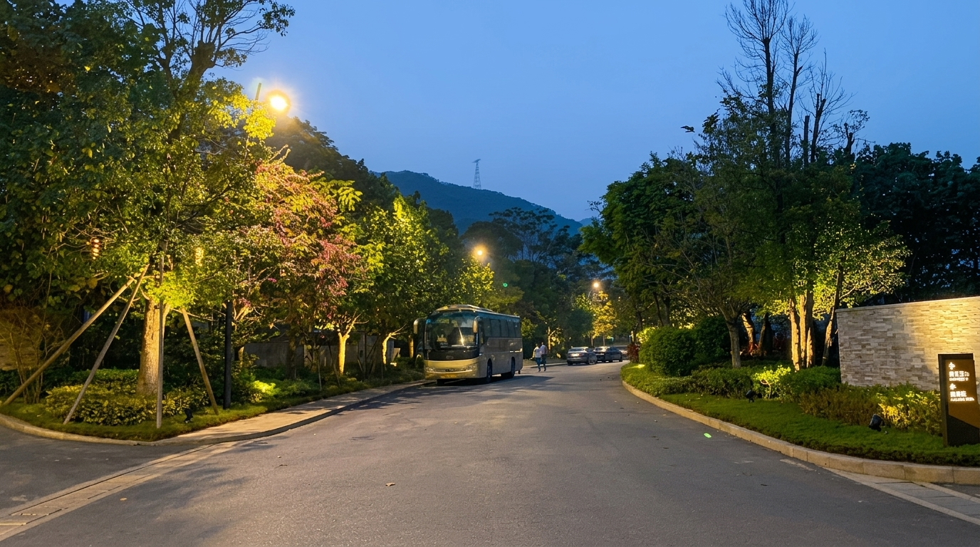 DMX512 controlled architectural spotlights for resort exterior landscape lighting