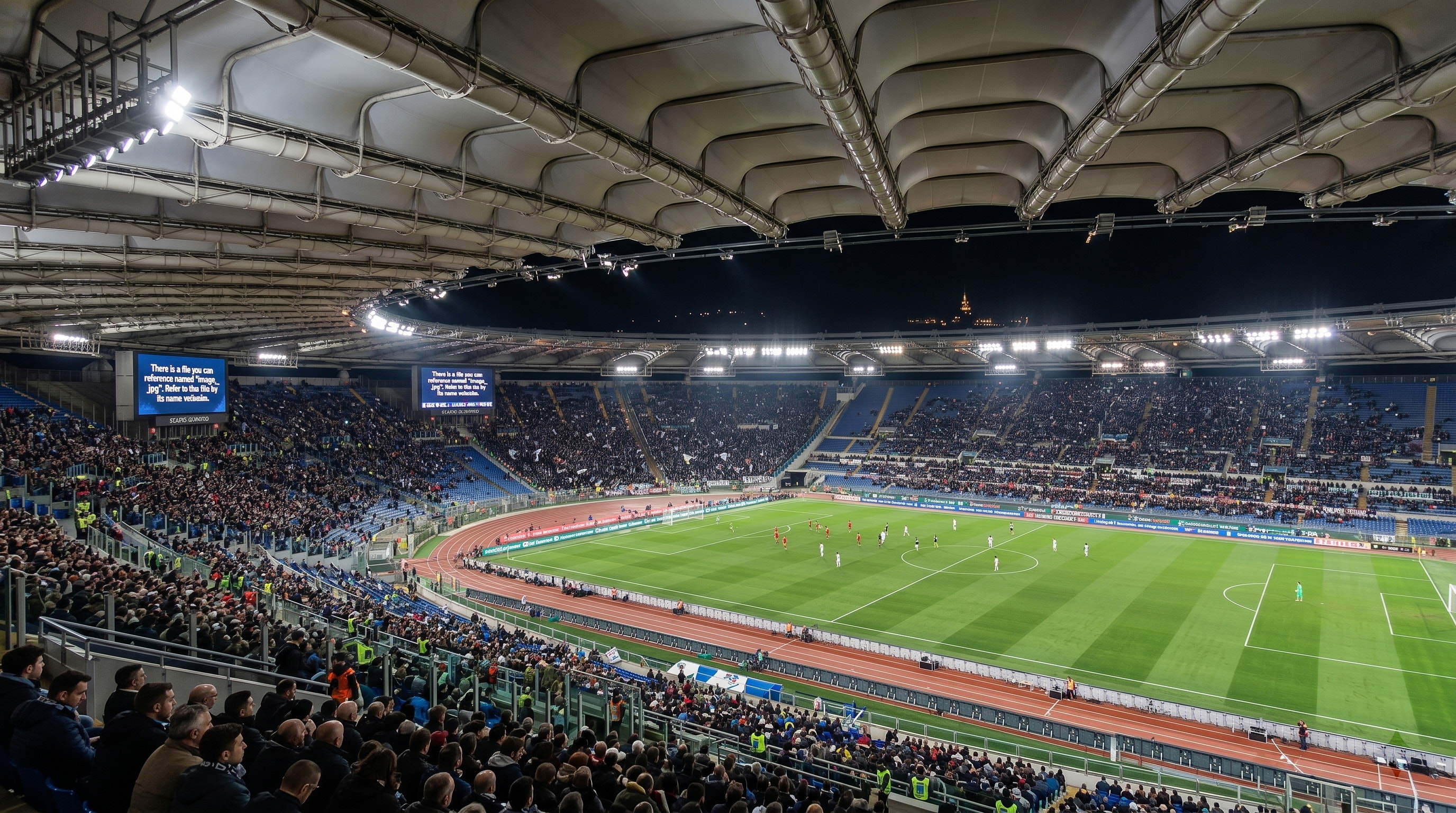 Stadio Olimpico stadium architectural lighting project in Rome, Italy