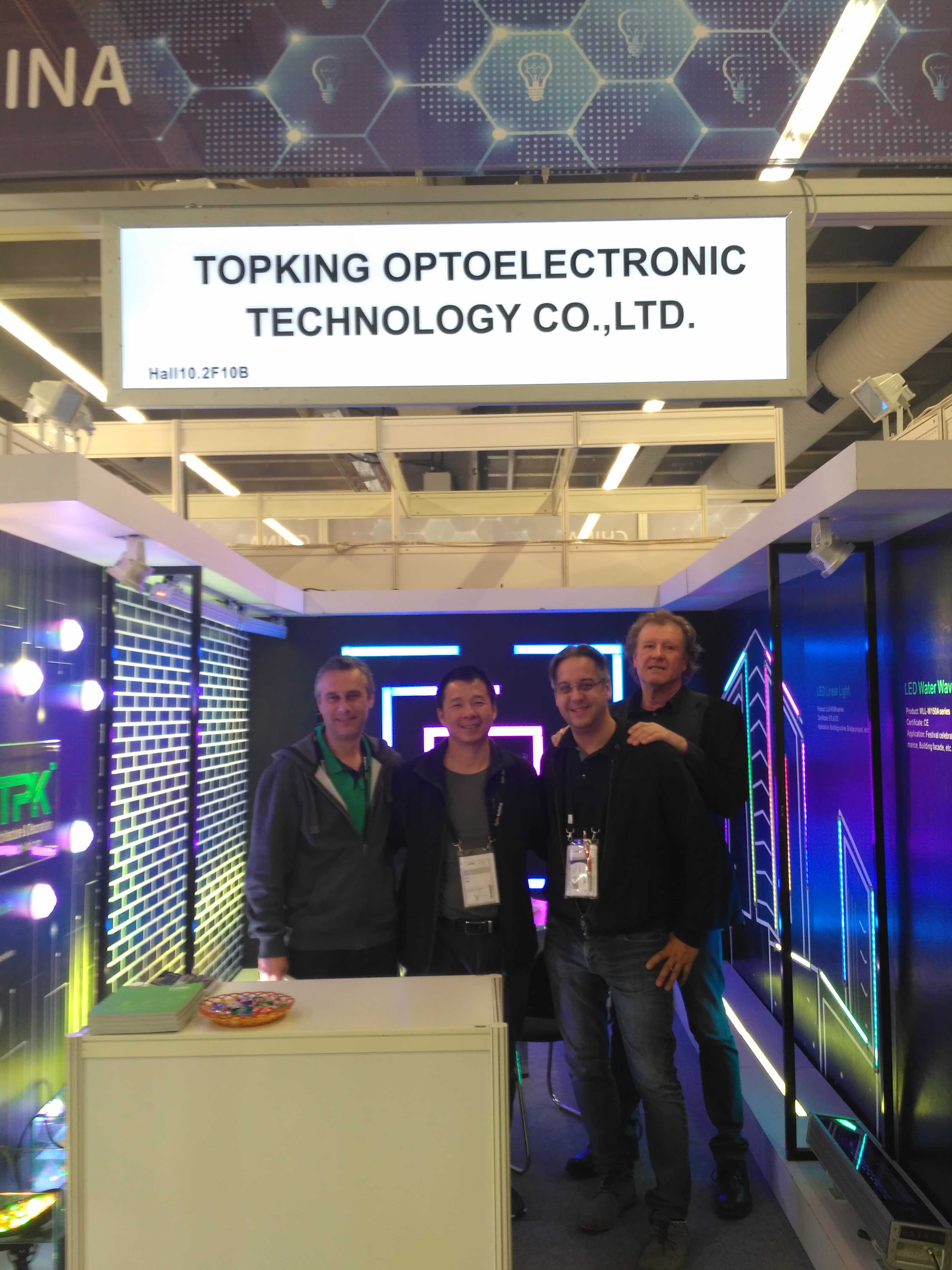 Commercial LED luminaires on display.